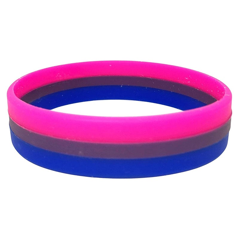 Silicone Bisexual Flag Bracelet
